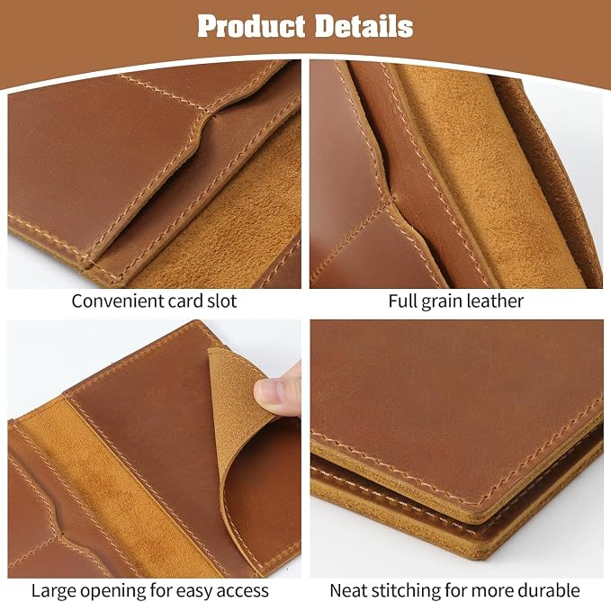 Jack&Chris Leather Passport Holder, Handmade Passport cover, Travel Wallet - Image 6