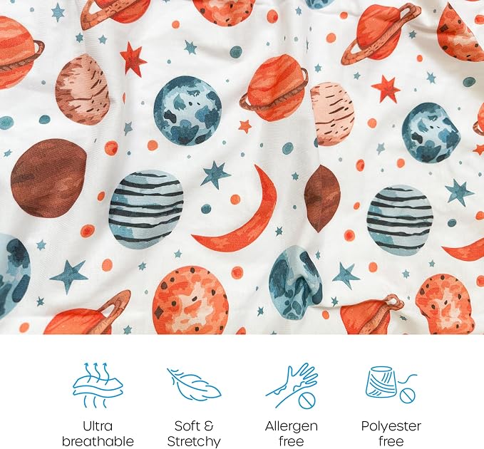Quiggly Travel Crib Sheets for Guava Lotus, 2 Pack Organic Cotton Jersey Knit - Image 4