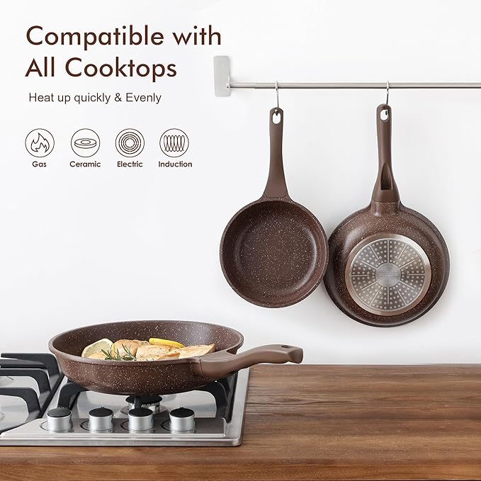 SENSARTE Nonstick Frying Pan Skillet, Non Stick Omelette Pan, Healthy Stone - Image 4