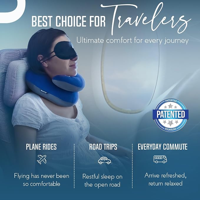 BCOZZY Travel Neck Pillow for Airplane – Patented Double Support for Head - Image 4