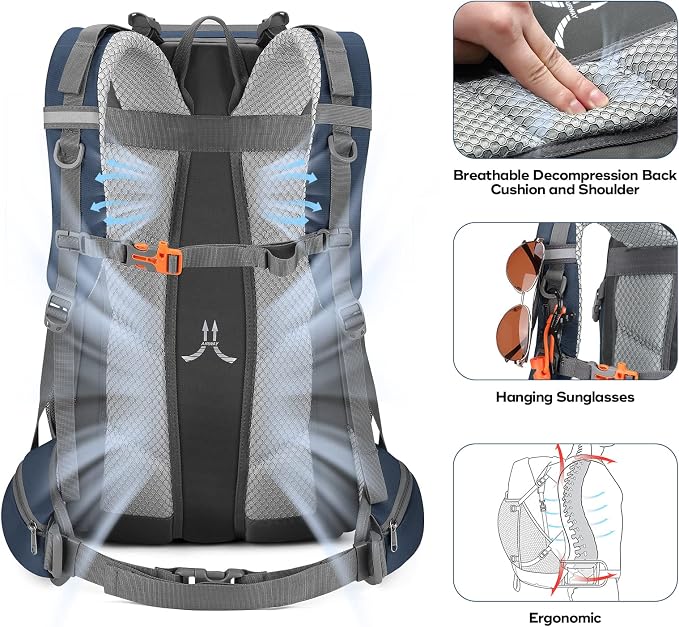 Maelstrom Hiking Backpack, Camping Backpack, 40L Waterproof Hiking Daypack - Image 4