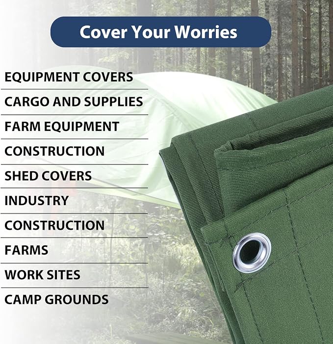 5’x7’ Canvas Tarps Heavy Duty Waterproof Tarpaulins - Image 6