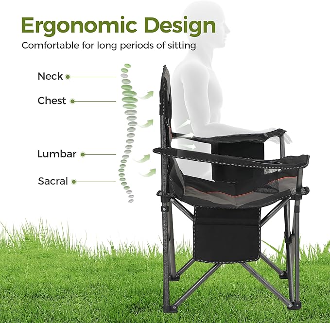 ALPHA CAMP Oversized Camping Chair Heavy Duty Lawn Chair - Image 4