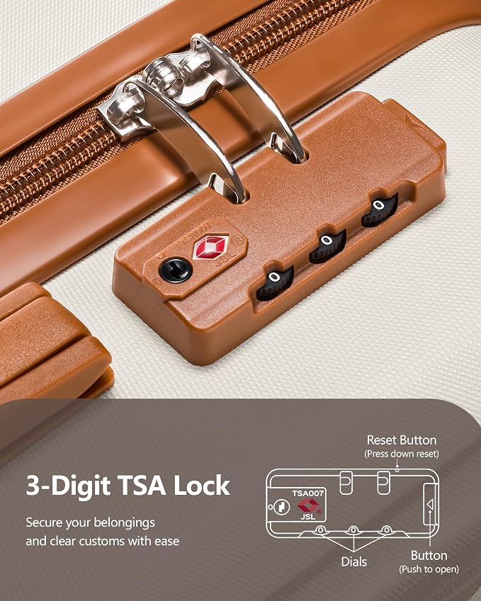 Luggage Sets 3 Piece Hardside Suitcase - Image 7