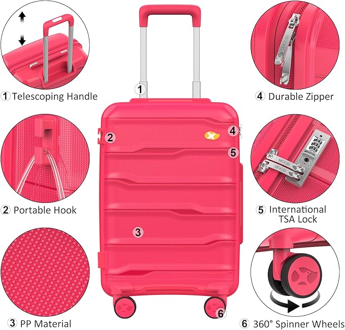 28 Inch Luggage with Spinner Wheels, Large Hard Shell Suitcase, Lightweight PP - Image 5