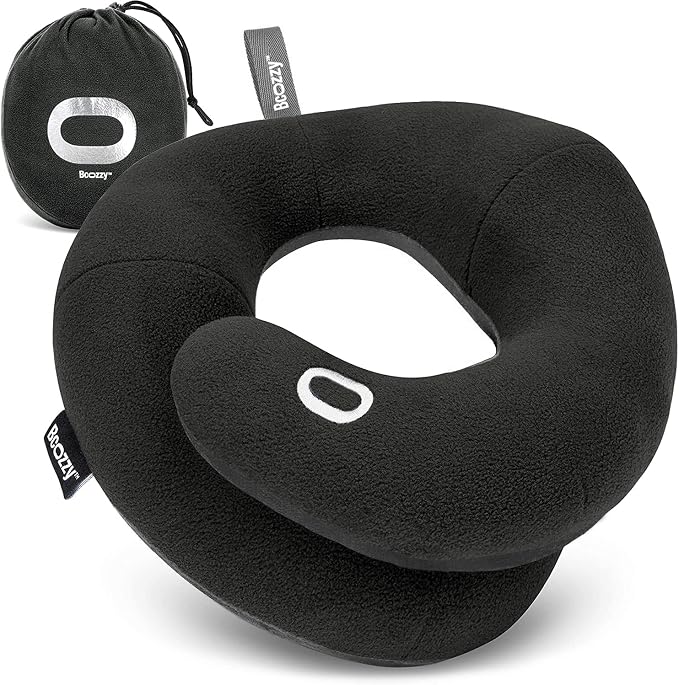 BCOZZY Travel Neck Pillow for Airplane – Patented Double Support for Head by BCOZZY