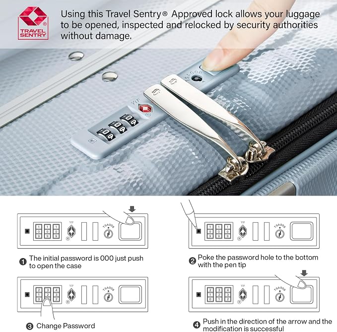 Hanke 26 Inch Large Checked Luggage PC Hard Shell Luggage Top Opening Travel - Image 6