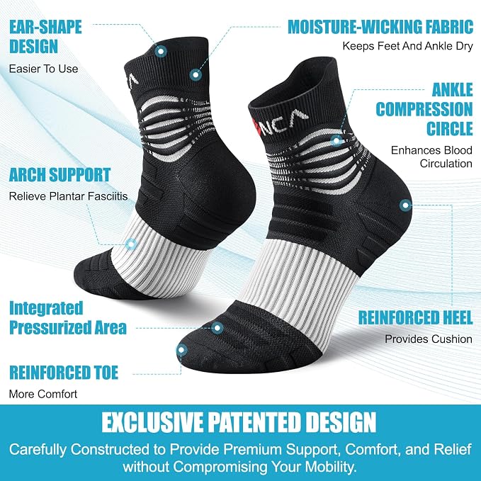 NEENCA Professional Compression Socks, Medical Athletic Ankle Socks - Image 2
