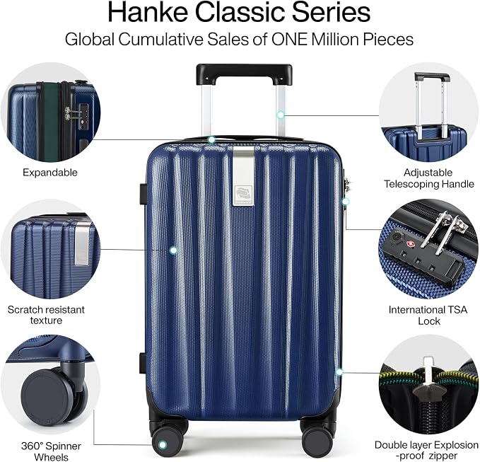 Hanke 24 Inch Expandable Checked Luggage Lightweight PC Hard Case Luggage - Image 5