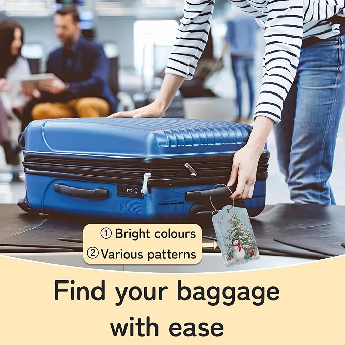 Merry Christmas 3 Pack PU Leahter Luggage Tag - Image 6