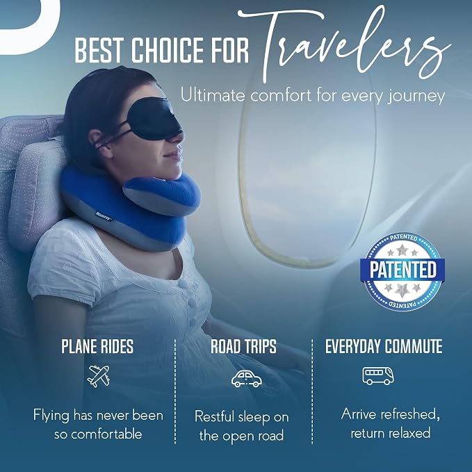 BCOZZY Travel Neck Pillow for Airplane– Patented Double Support for Head - Image 4