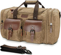 Wildroad Waxed Canvas Genuine Leather 50L Waterproof Duffle Bag by WILDROAD