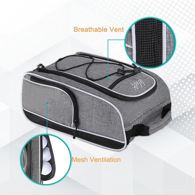 Wolt 2 Pcs Golf Shoe Bag for Travel- Zippered Shoes Carrier Bags - Image 5