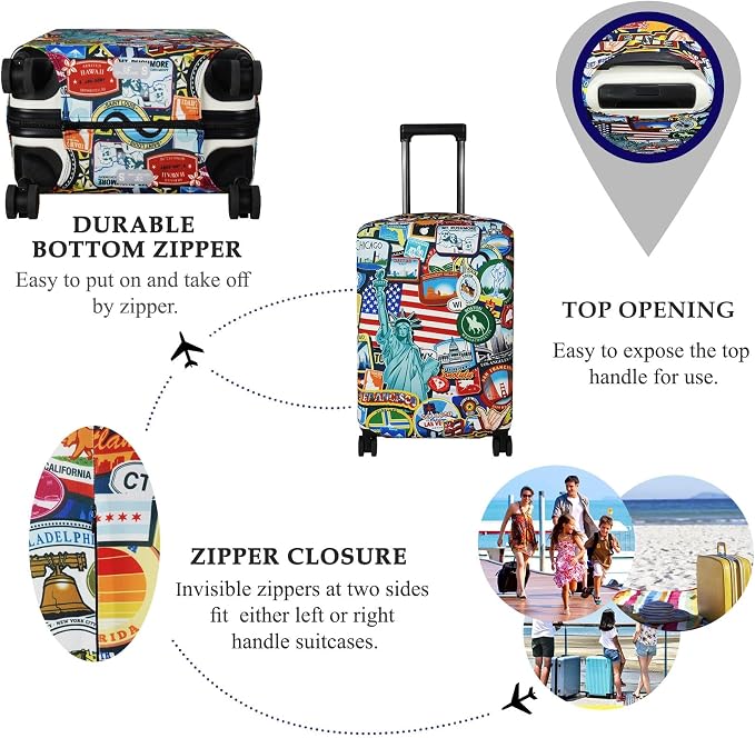 Explore Land Travel Luggage Cover Suitcase Protector Fits 23-26 Inch Case - Image 3