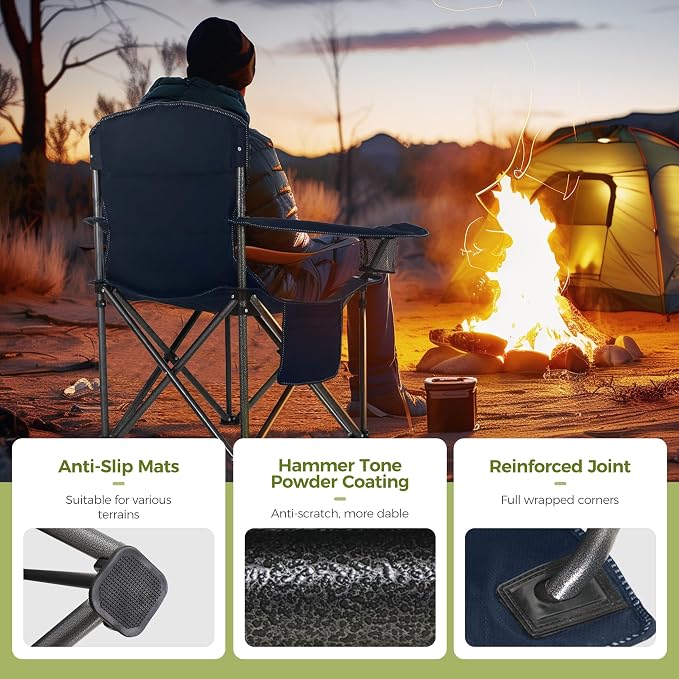 ALPHA CAMP Oversized Camping Chair Heavy Duty Lawn Chair - Image 6