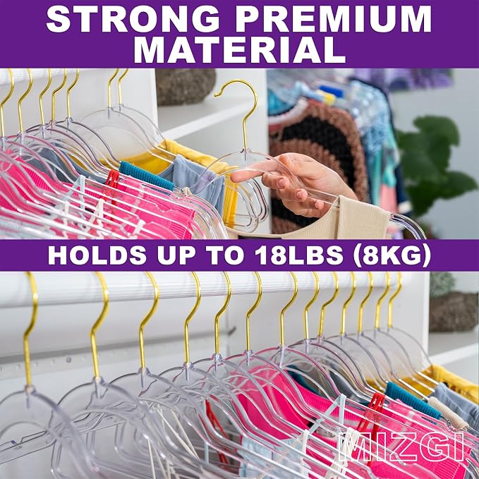 Premium Clear Invisible Acrylic Hangers, Crystal Plastic Hangers, Pants & Dress - Image 4