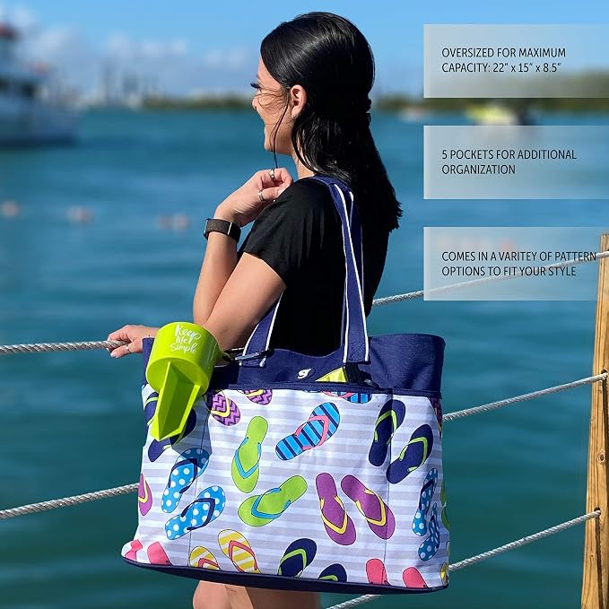 geckobrands Oversized Beach Tote – Large and Stylish Beach Bag - Image 2