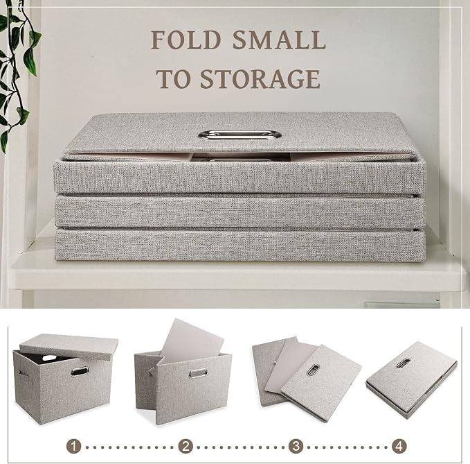 Large 17 36 Quart Collapsible Stackable Storage Bins - Image 4