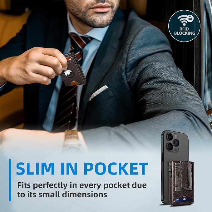 Airtag Wallet for Men, with Money Clip Gift Boxed, Slim Front Pocket Wallet - Image 8