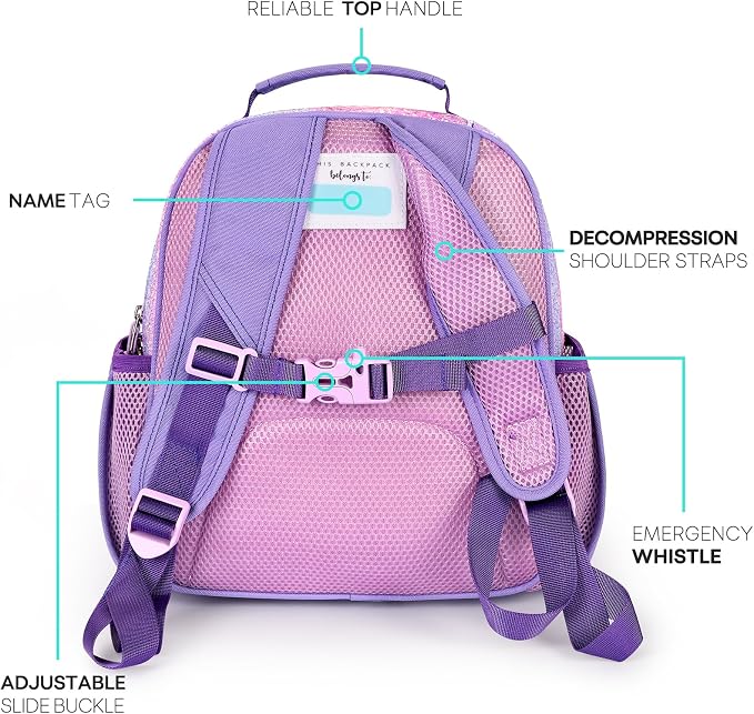 mibasies Toddler Backpack for Girls 2-4: Glitter Kids Backpacks for Girls - Image 3
