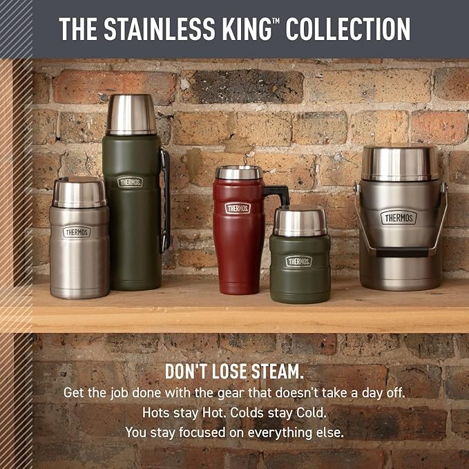 THERMOS Stainless King Vacuum-Insulated Travel Mug, 16 Ounce, Rustic Red - Image 6