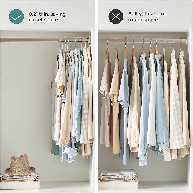 SONGMICS Clothes Hangers, Space-Saving, Light Gray and Dark Gray UCRP050G100 - Image 7