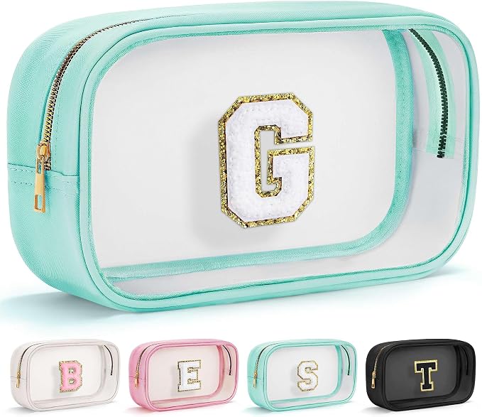 YOOLIFE Initial Clear Makeup Bag | Waterproof Large Travel Makeup Bag | by YOOLIFE