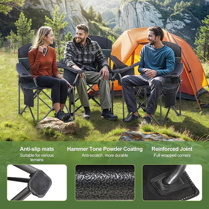 LET'S CAMP Oversized Folding Camping Chair Portable Outdoor Heavy Duty Padded - Image 7
