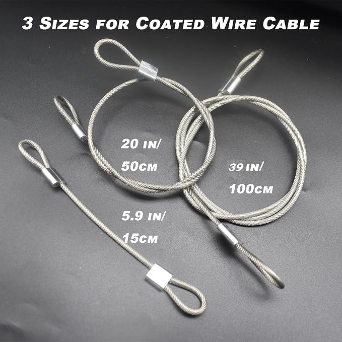10 pcs 20 inch 3mm Thickness Stainless Steel Wire Cable - Image 5