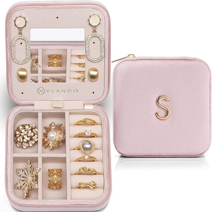 Vlando Wedding Gifts, Travel Jewelry Organizer, Necklace Organizer Earrings by VLANDO