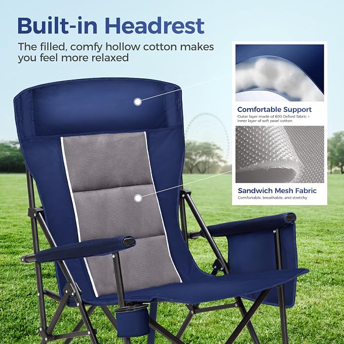 ALPHA CAMP Heavy Duty High Back Camping Chairs - Image 3
