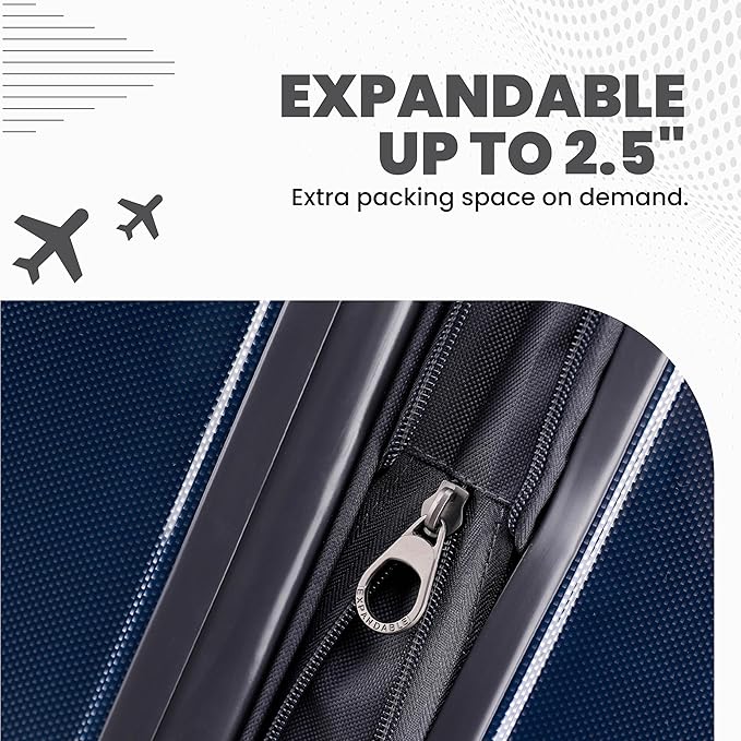 Spyder Rails 20 Inch Expandable Hardside Upright Suitcase - Image 6