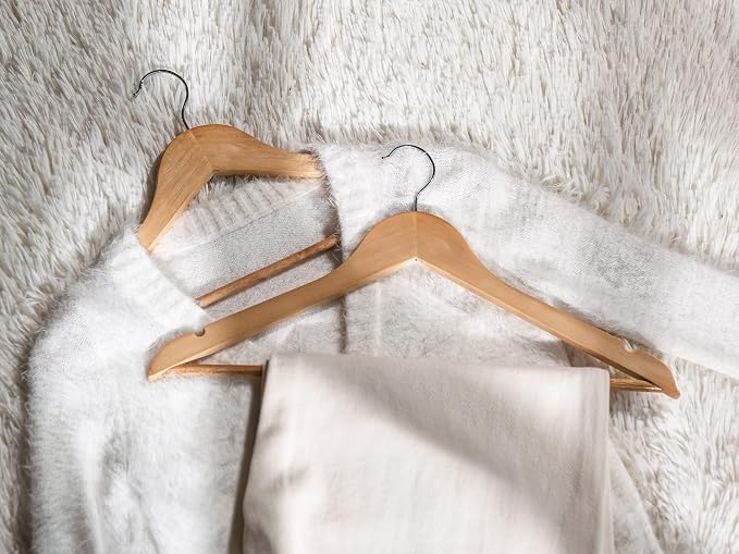 StorageWorks Wooden Hangers 30 Pack, Wood Coat Hanger - Image 3