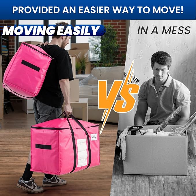 TAILI 12 Pack Pink Extra Large Moving Bags, Heavy Duty Totes - Image 7