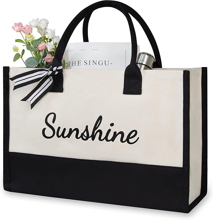 TOPDesign Personalized Initial Jute/Canvas Beach Bag, Monogrammed Gift Tote Bag by TOPDesign