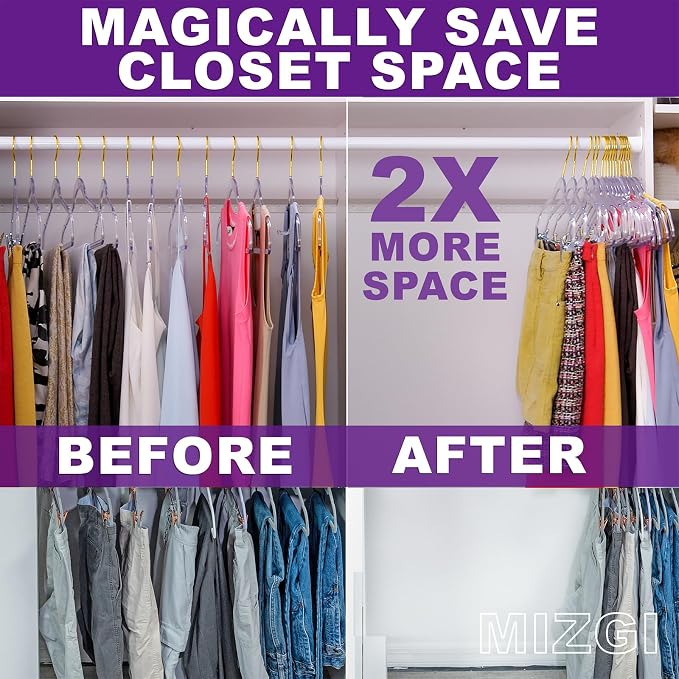 Premium Clear Invisible Acrylic Hangers, Crystal Plastic Hangers, Pants & Dress - Image 3