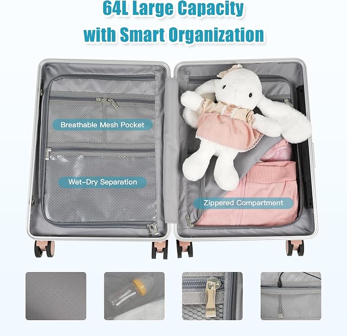 22" Ride On Luggage with Seat for Kids & Adults, Lightweight Hardside Ride-On - Image 5