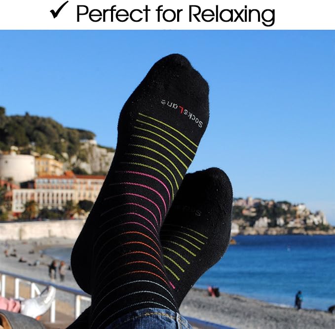 Cotton Compression Socks for Women & Men. 15-20 mmHg Support Knee-High Navy - Image 4