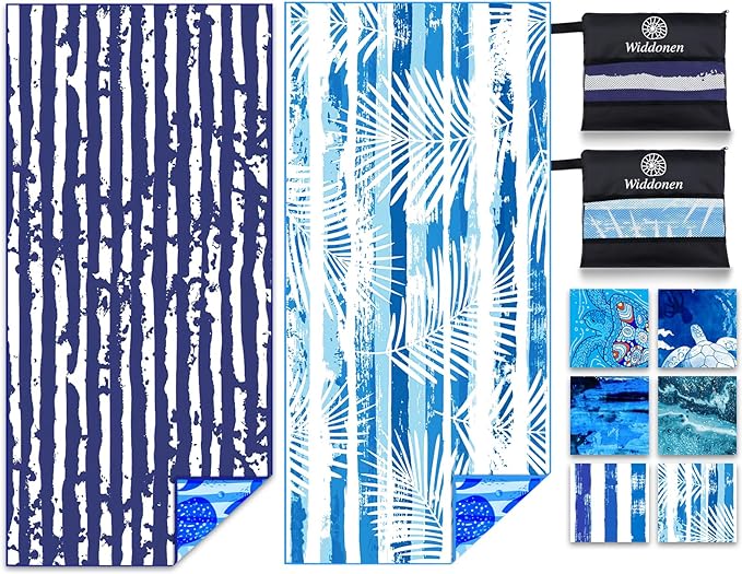 Lightweight Thin Microfiber Beach Towel Sand Free Quick Dry Absorbent Compact by WIDDONEN