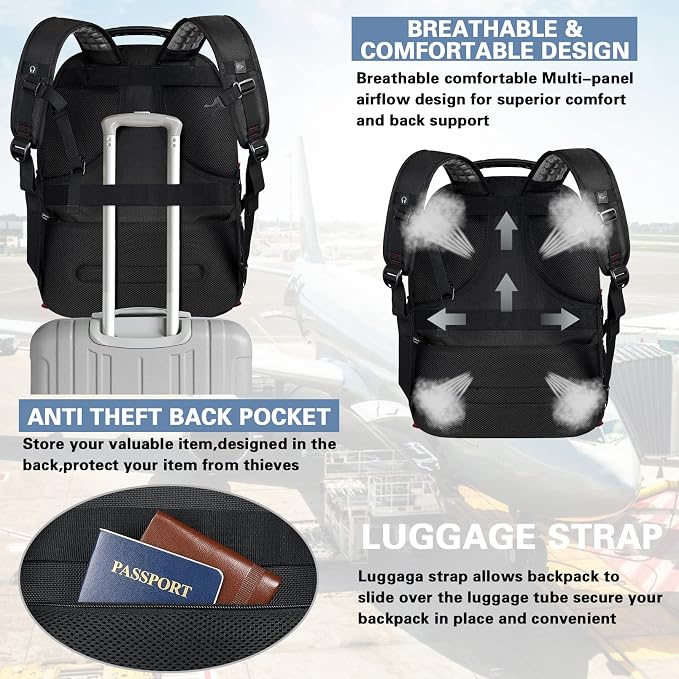 18.4 Laptop Backpack for Men, Extra Large Gaming Laptops Backpack - Image 5