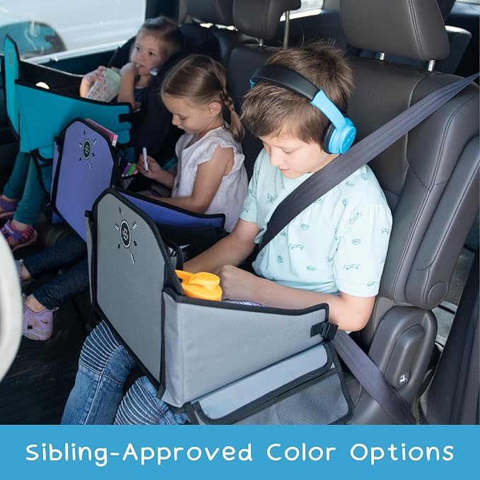 Kids Travel Tray for Car Seat – Gray – The Essential Travel Lap Desk - Image 6