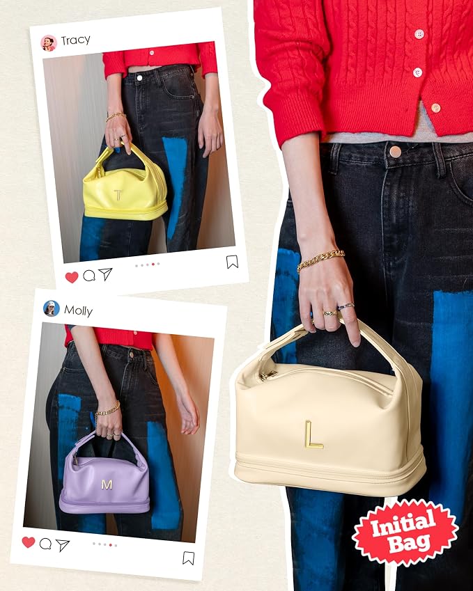 Birthday Gifts for Girls, Makeup Bags, Personalized Double Layer Cosmetic Bag - Image 7
