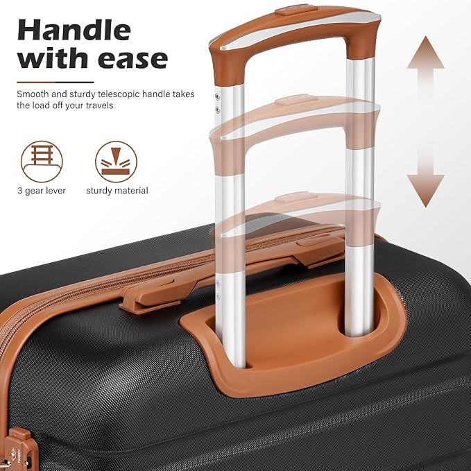 Coolife Luggage Suitcase Spinner Hardshell Lightweight TSA Lock) - Image 2