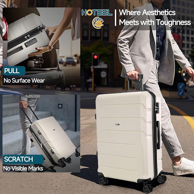 Hoteel Luggage Sets 3 Piece, ABS+PC Hard Shell Expandable Suitcases - Image 3