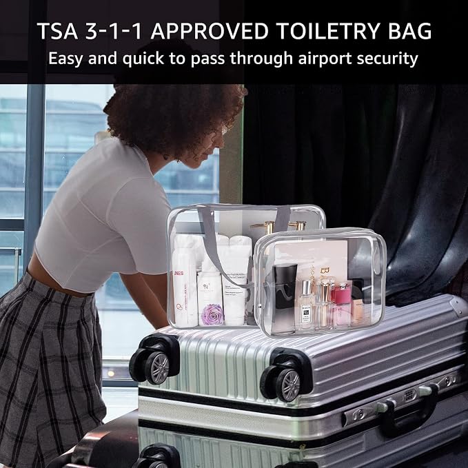 4Pcs Crystal Clear PVC Travel Toiletry Bag Kit - Image 6