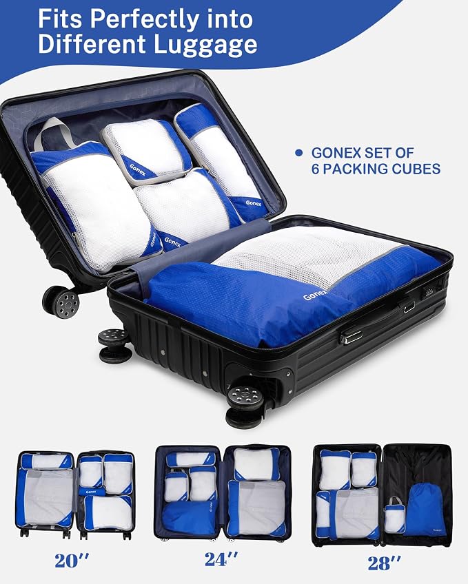Compression Packing Cubes, Gonex Extensible Storage Mesh Bags Organizers - Image 5