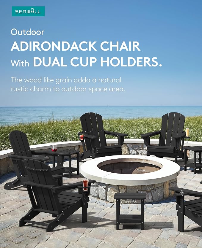 SERWALL HDPE Folding Adirondack Chair - Image 6