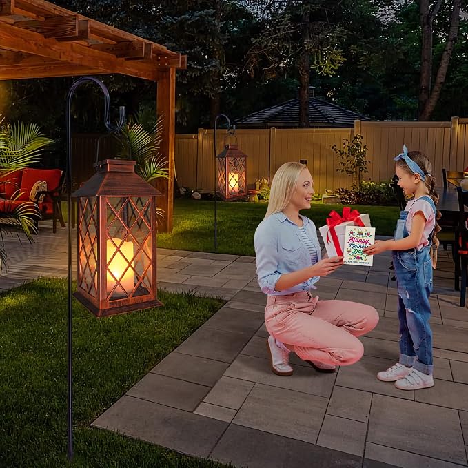 TAKE ME 14" Solar Lantern Outdoor Garden Hanging Lantern Waterproof LED - Image 3