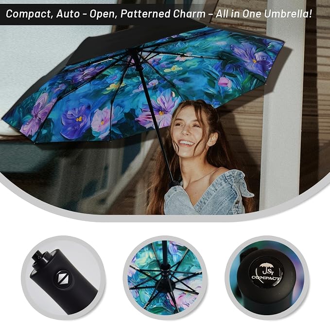 SY COMPACT Travel Umbrella Windproof Automatic Umbrellas Small Compact UV Sun - Image 3