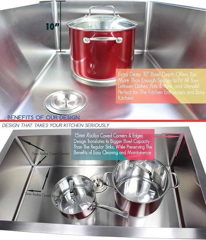 17 in. x 15 in. x 9 in. 16-Gauge Stainless Steel Undermount Single Bowl Bar - Image 5